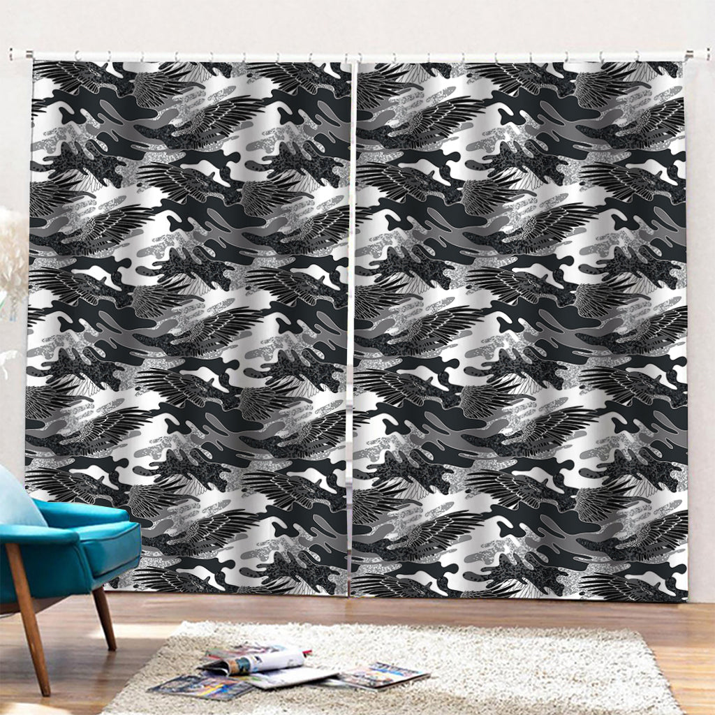Camouflage Dazzle Wings Pattern Print Pencil Pleat Curtains