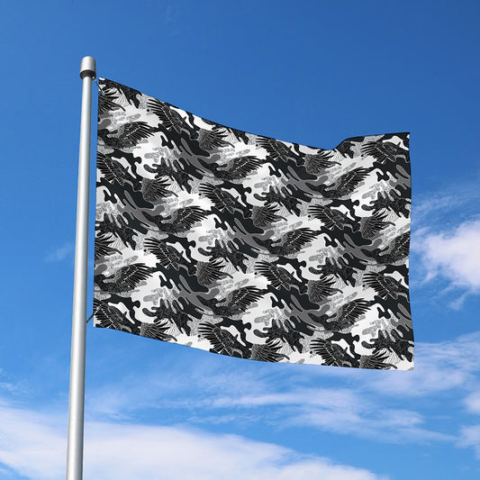 Camouflage Dazzle Wings Pattern Print Polyester Flag