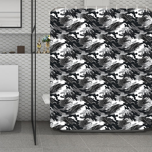 Camouflage Dazzle Wings Pattern Print Polyester Shower Curtain