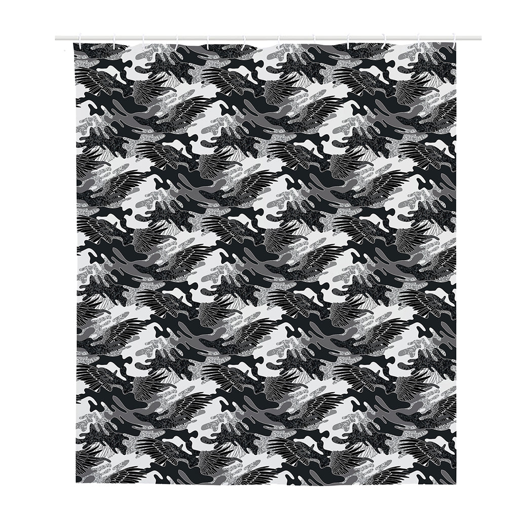 Camouflage Dazzle Wings Pattern Print Polyester Shower Curtain