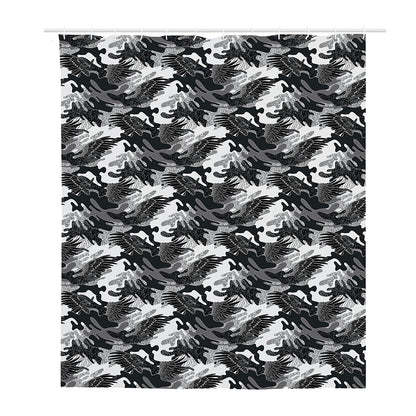 Camouflage Dazzle Wings Pattern Print Polyester Shower Curtain
