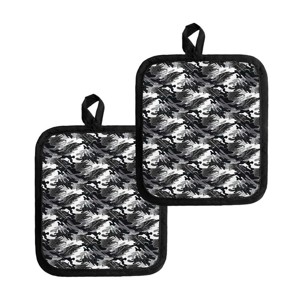 Camouflage Dazzle Wings Pattern Print Pot Holders