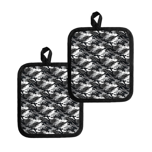 Camouflage Dazzle Wings Pattern Print Pot Holders