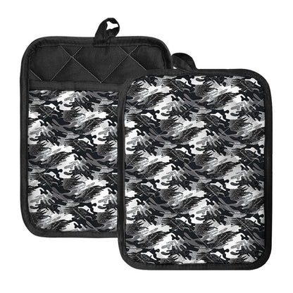 Camouflage Dazzle Wings Pattern Print Pot Holders With Pocket