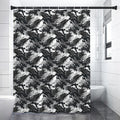 Camouflage Dazzle Wings Pattern Print Premium Shower Curtain