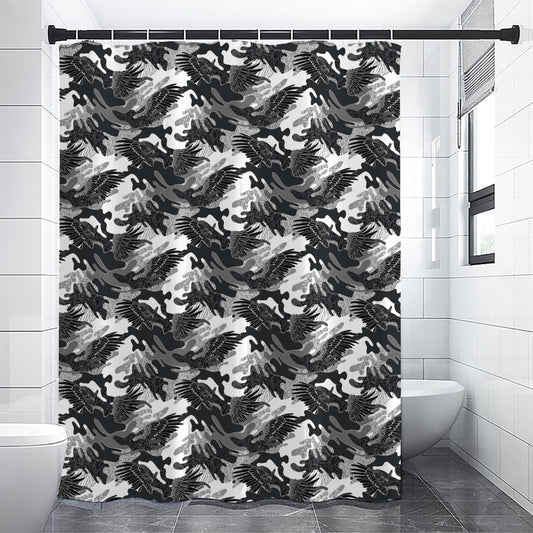 Camouflage Dazzle Wings Pattern Print Premium Shower Curtain