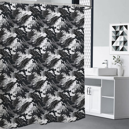 Camouflage Dazzle Wings Pattern Print Premium Shower Curtain