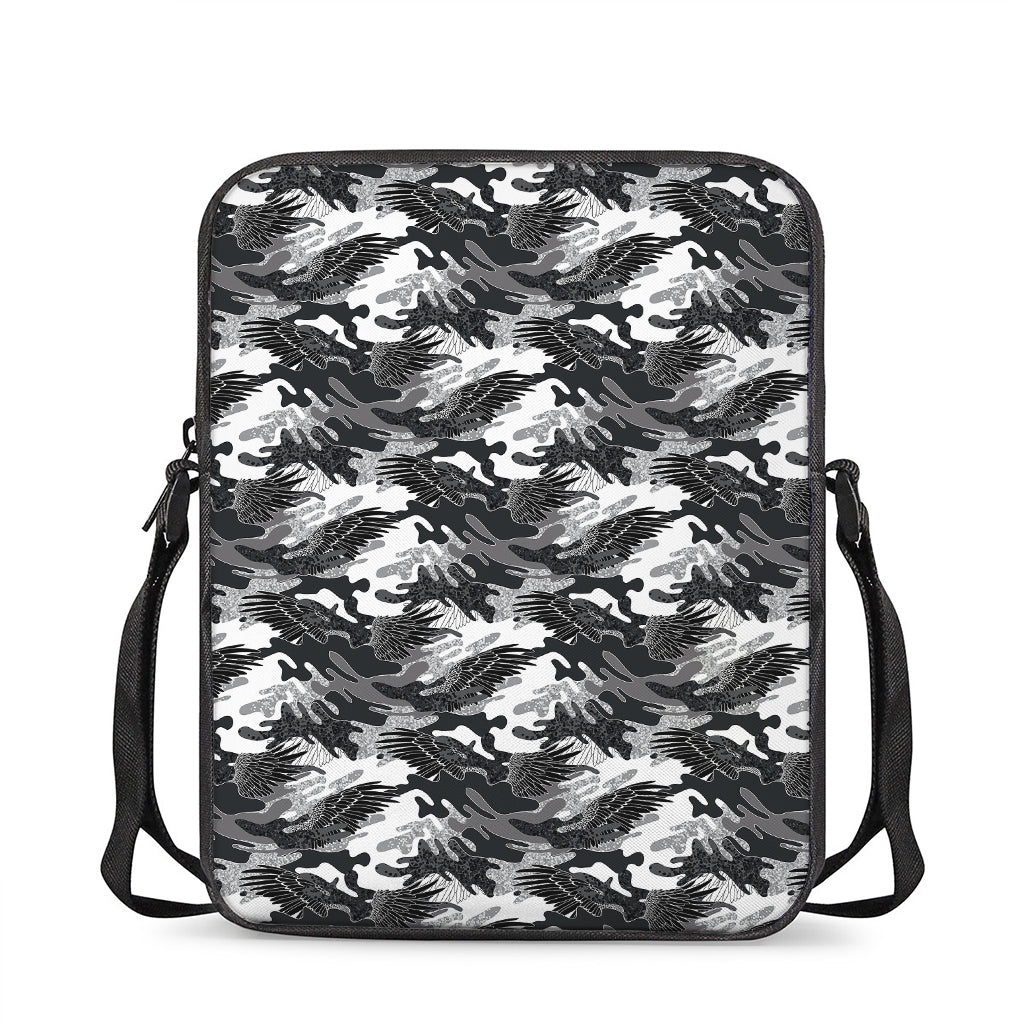 Camouflage Dazzle Wings Pattern Print Rectangular Crossbody Bag