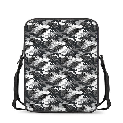 Camouflage Dazzle Wings Pattern Print Rectangular Crossbody Bag