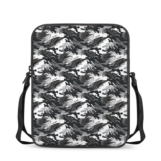 Camouflage Dazzle Wings Pattern Print Rectangular Crossbody Bag