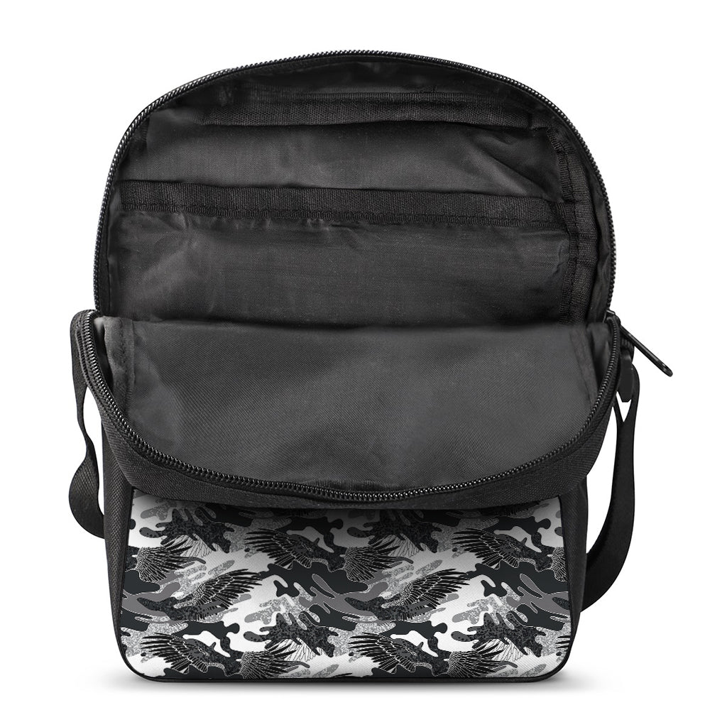 Camouflage Dazzle Wings Pattern Print Rectangular Crossbody Bag