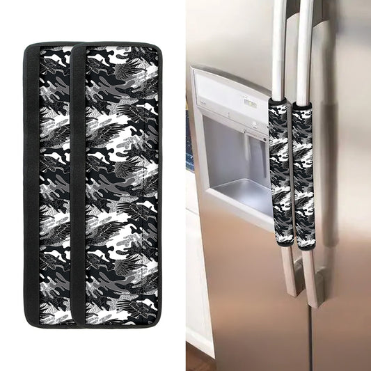 Camouflage Dazzle Wings Pattern Print Refrigerator Handle Covers
