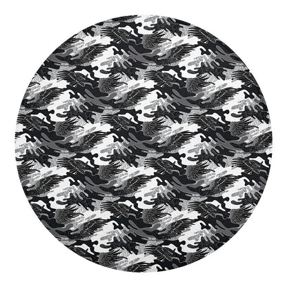 Camouflage Dazzle Wings Pattern Print Round Blanket