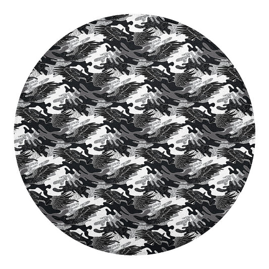 Camouflage Dazzle Wings Pattern Print Round Blanket