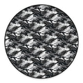 Camouflage Dazzle Wings Pattern Print Round Floor Mat