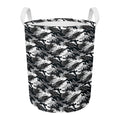 Camouflage Dazzle Wings Pattern Print Round Laundry Basket