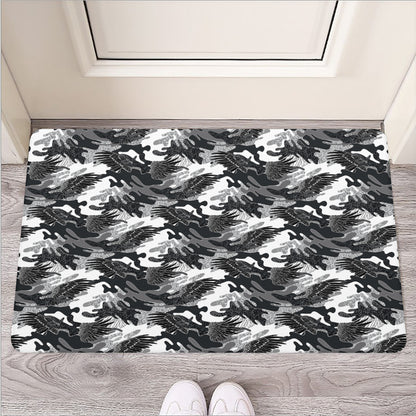 Camouflage Dazzle Wings Pattern Print Rubber Doormat