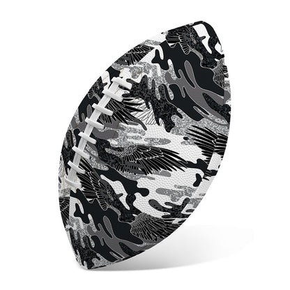 Camouflage Dazzle Wings Pattern Print Rugby Ball