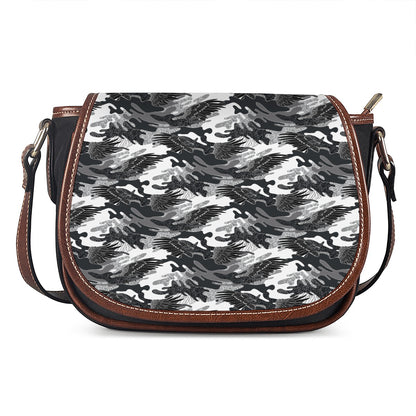 Camouflage Dazzle Wings Pattern Print Saddle Bag
