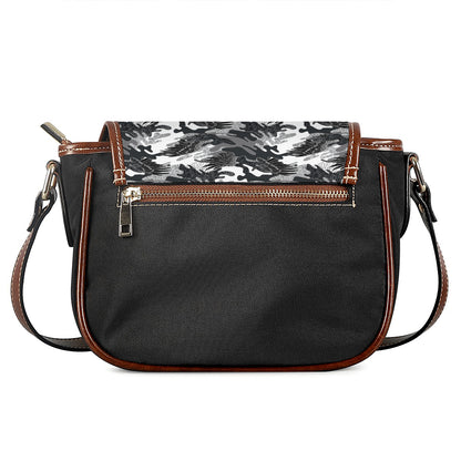 Camouflage Dazzle Wings Pattern Print Saddle Bag