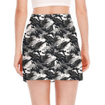 Camouflage Dazzle Wings Pattern Print Side Slit Mini Skirt