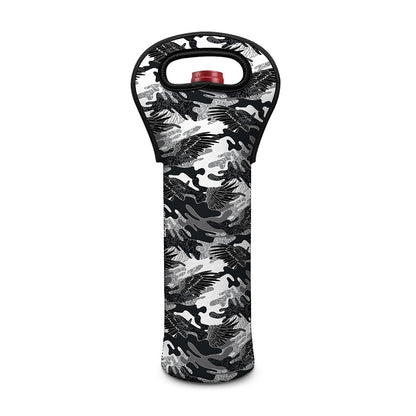 Camouflage Dazzle Wings Pattern Print Single Neoprene Wine Tote