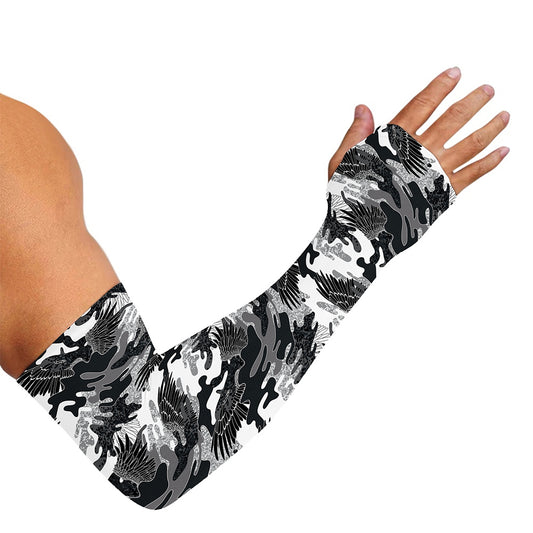 Camouflage Dazzle Wings Pattern Print Sun Protection Arm Sleeves