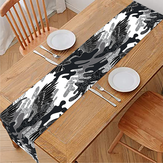 Camouflage Dazzle Wings Pattern Print Table Runner