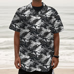 Camouflage Dazzle Wings Pattern Print Textured Short Sleeve Shirt
