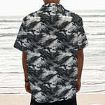Camouflage Dazzle Wings Pattern Print Textured Short Sleeve Shirt