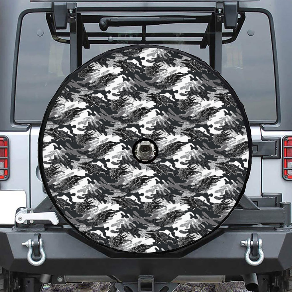 Camouflage Dazzle Wings Pattern Print Tire Cover With Camera Hole
