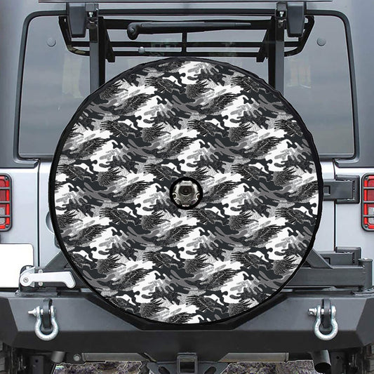 Camouflage Dazzle Wings Pattern Print Tire Cover With Camera Hole