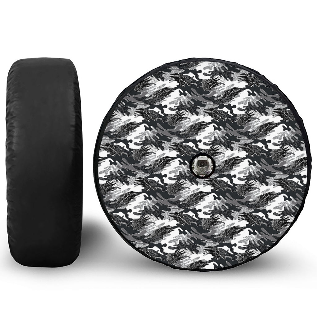 Camouflage Dazzle Wings Pattern Print Tire Cover With Camera Hole