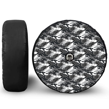 Camouflage Dazzle Wings Pattern Print Tire Cover With Camera Hole