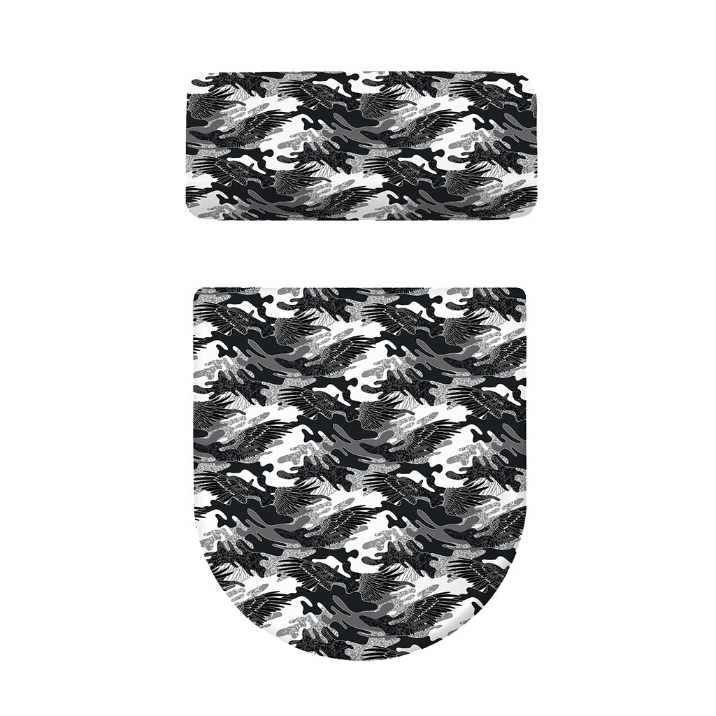 Camouflage Dazzle Wings Pattern Print Toilet Lid And Tank Cover Set