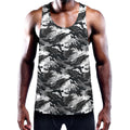 Camouflage Dazzle Wings Pattern Print Men's Workout Tank Top