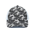 Camouflage Dazzle Wings Pattern Print White Mesh Trucker Hat