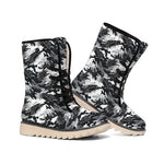 Camouflage Dazzle Wings Pattern Print Winter Boots