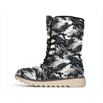 Camouflage Dazzle Wings Pattern Print Winter Boots