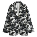 Camouflage Dazzle Wings Pattern Print Women's Cotton Blazer