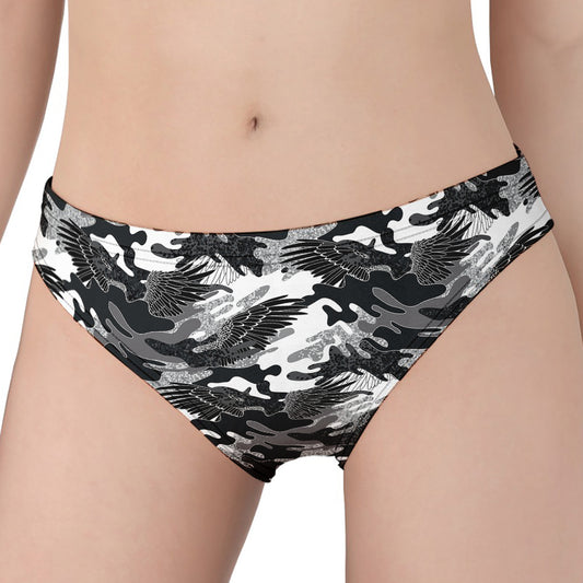 Camouflage Dazzle Wings Pattern Print Women's Panties