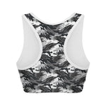 Camouflage Dazzle Wings Pattern Print Women's Sports Bra