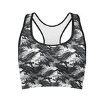 Camouflage Dazzle Wings Pattern Print Women's Sports Bra