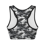 Camouflage Dazzle Wings Pattern Print Women's Sports Bra