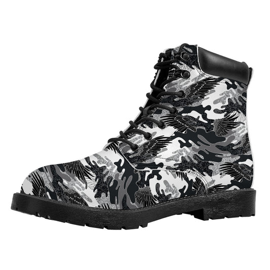 Camouflage Dazzle Wings Pattern Print Work Boots