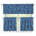 Camouflage Denim Jeans Pattern Print 3 Piece Kitchen Curtains