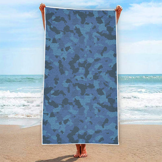 Camouflage Denim Jeans Pattern Print Beach Towel