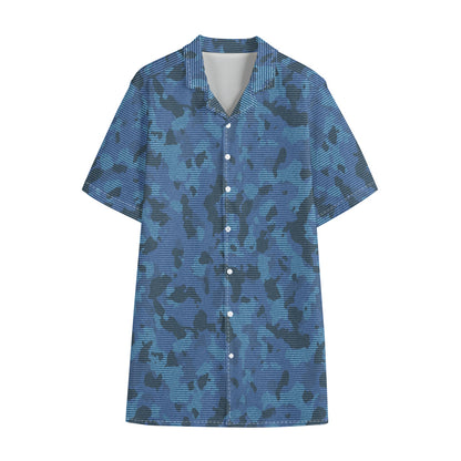 Camouflage Denim Jeans Pattern Print Cotton Hawaiian Shirt