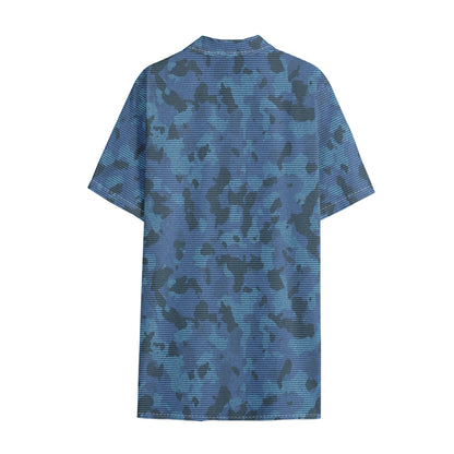 Camouflage Denim Jeans Pattern Print Cotton Hawaiian Shirt