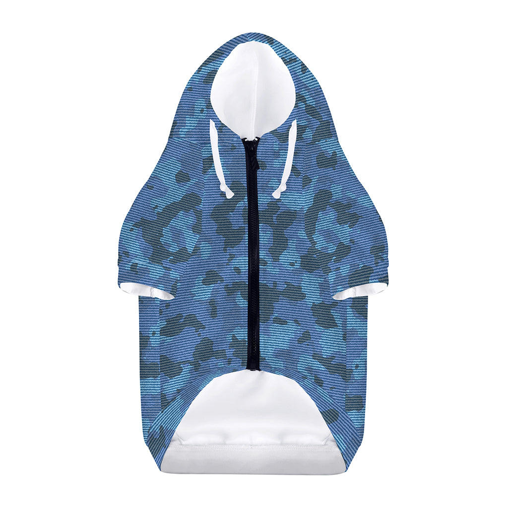 Camouflage Denim Jeans Pattern Print Dog Zip Up Hoodie